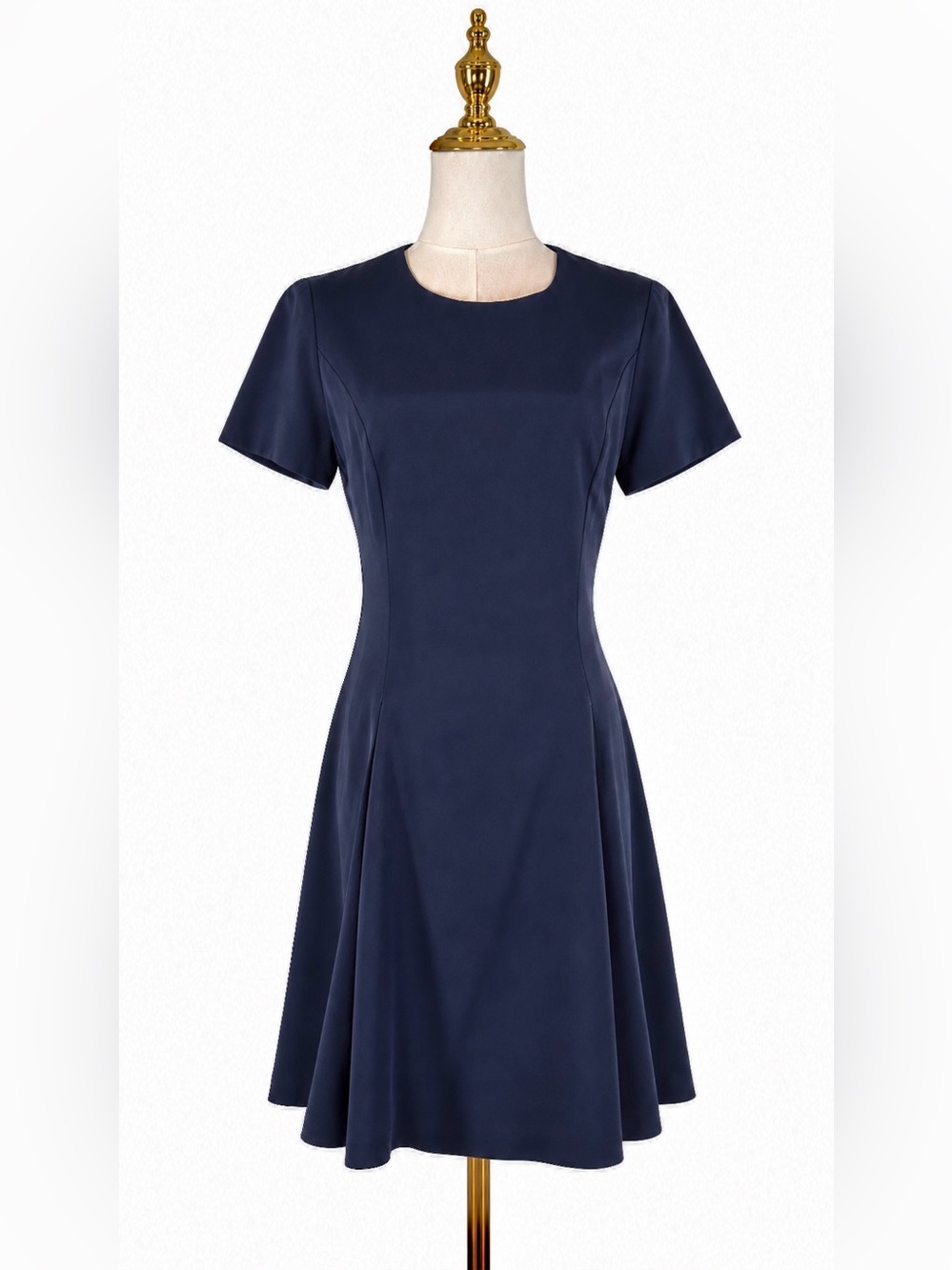 Vintage Bianca e Blu Monica Bolzoni Navy Fit & Flare Dress IT 40 Made in Italy